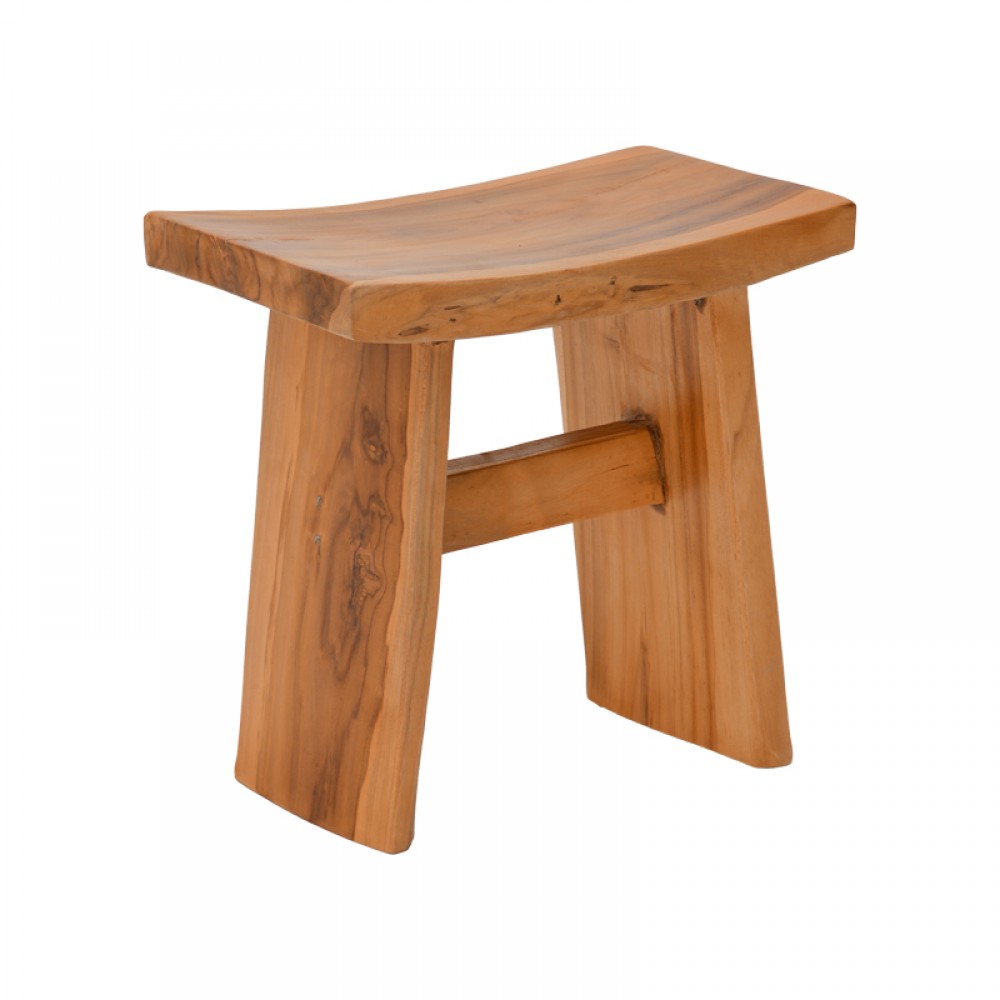 Σκαμπό Borbe Pakoworld Teak Ξύλο Σε Φυσική Απόχρωση 45X28X45Εκ