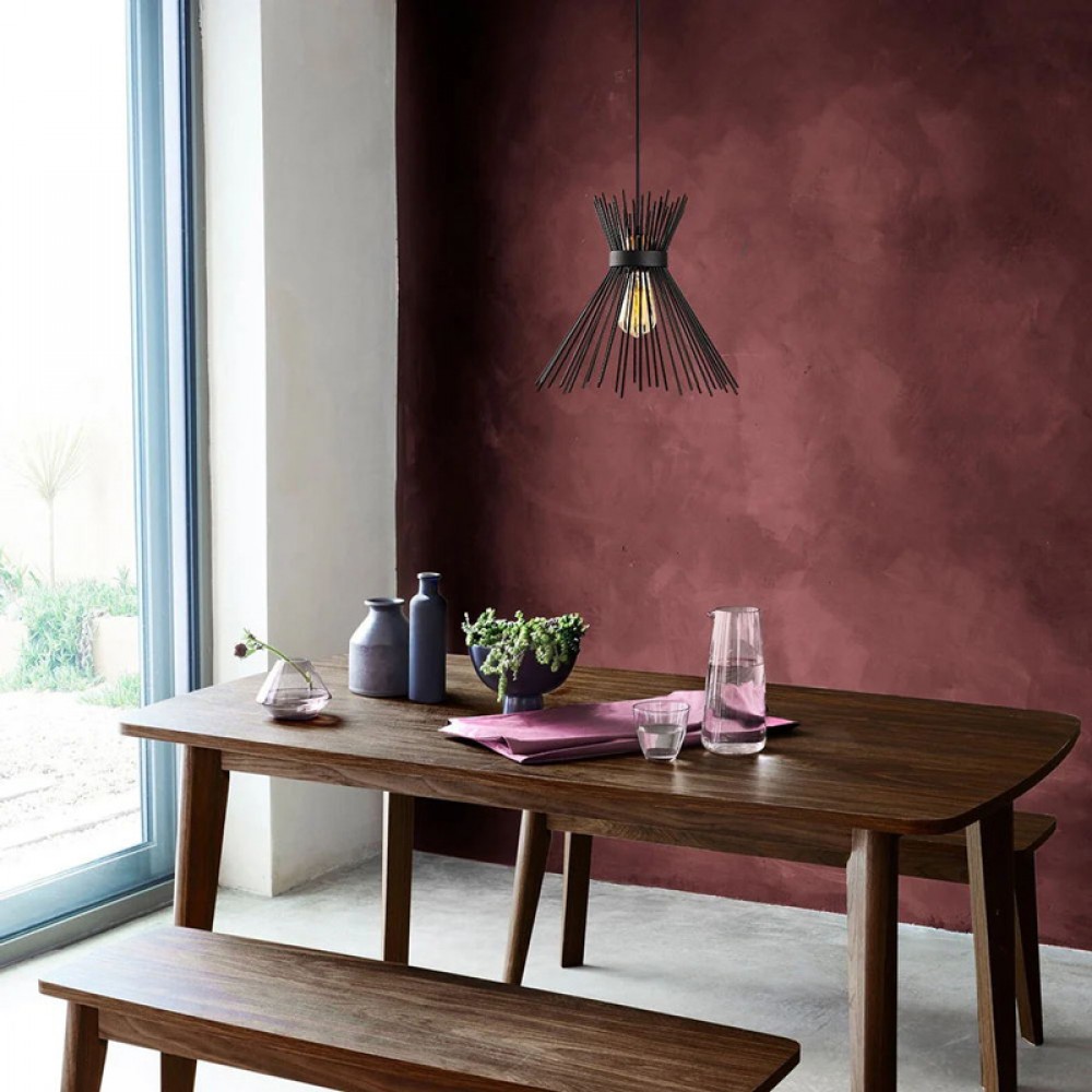 Φωτιστικό Οροφής Candle I Pakoworld E27 Μέταλλο Μαύρο Φ25X30Εκ