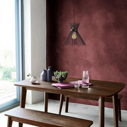 Φωτιστικό Οροφής Candle I Pakoworld E27 Μέταλλο Μαύρο Φ25X30Εκ