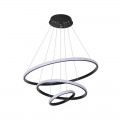 Φωτιστικό Οροφής Rings Pakoworld Led Μέταλλο Μαύρο Φ60X100Εκ