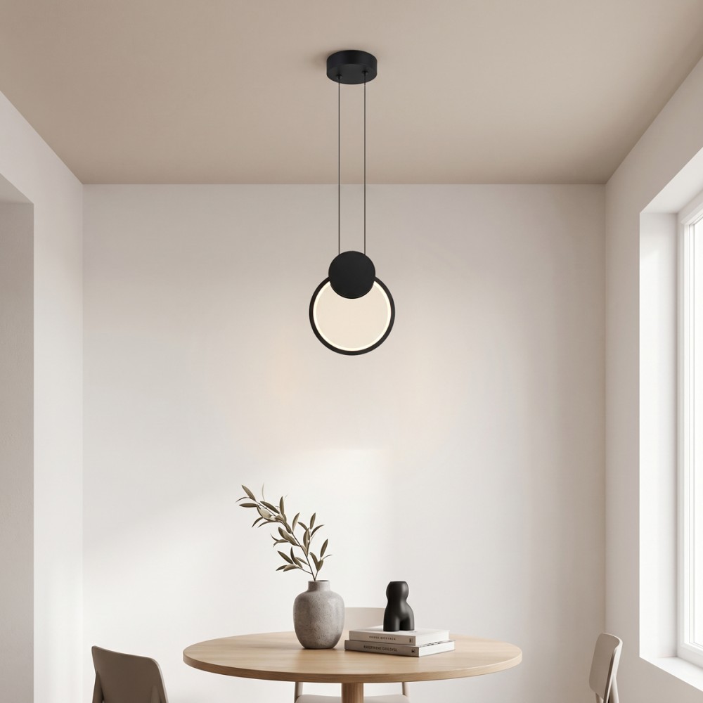 Φωτιστικό Οροφής Ganden Pakoworld Led Μαύρο Μεταλλικό Φ26,5X20Εκ