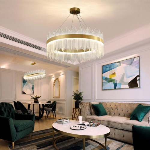 Φωτιστικό Οροφής Πολυέλαιος Crown Pakoworld Led Χρυσό Με Κρύσταλλα Φ40X30Εκ