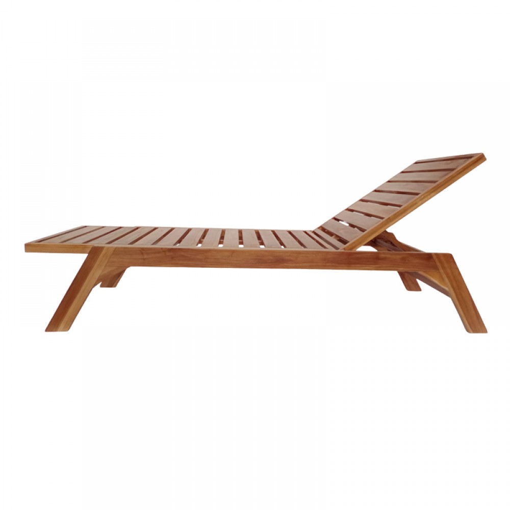 Ξαπλώστρα Melop Pakoworld Teak Ξύλο Σε Φυσική Απόχρωση 200X70X35Εκ