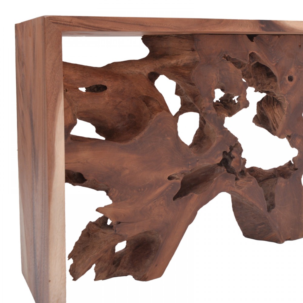 Κονσόλα Jako Inart Teak Ξύλο Σε Φυσική Απόχρωση 120X40X80Εκ