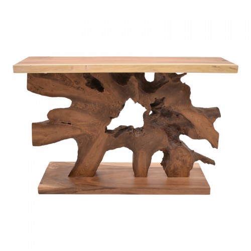 Κονσόλα Nasiol Inart Teak Ξύλο Σε Φυσική Απόχρωση 120X40X75Εκ