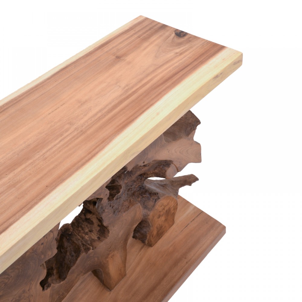 Κονσόλα Nasiol Inart Teak Ξύλο Σε Φυσική Απόχρωση 120X40X75Εκ