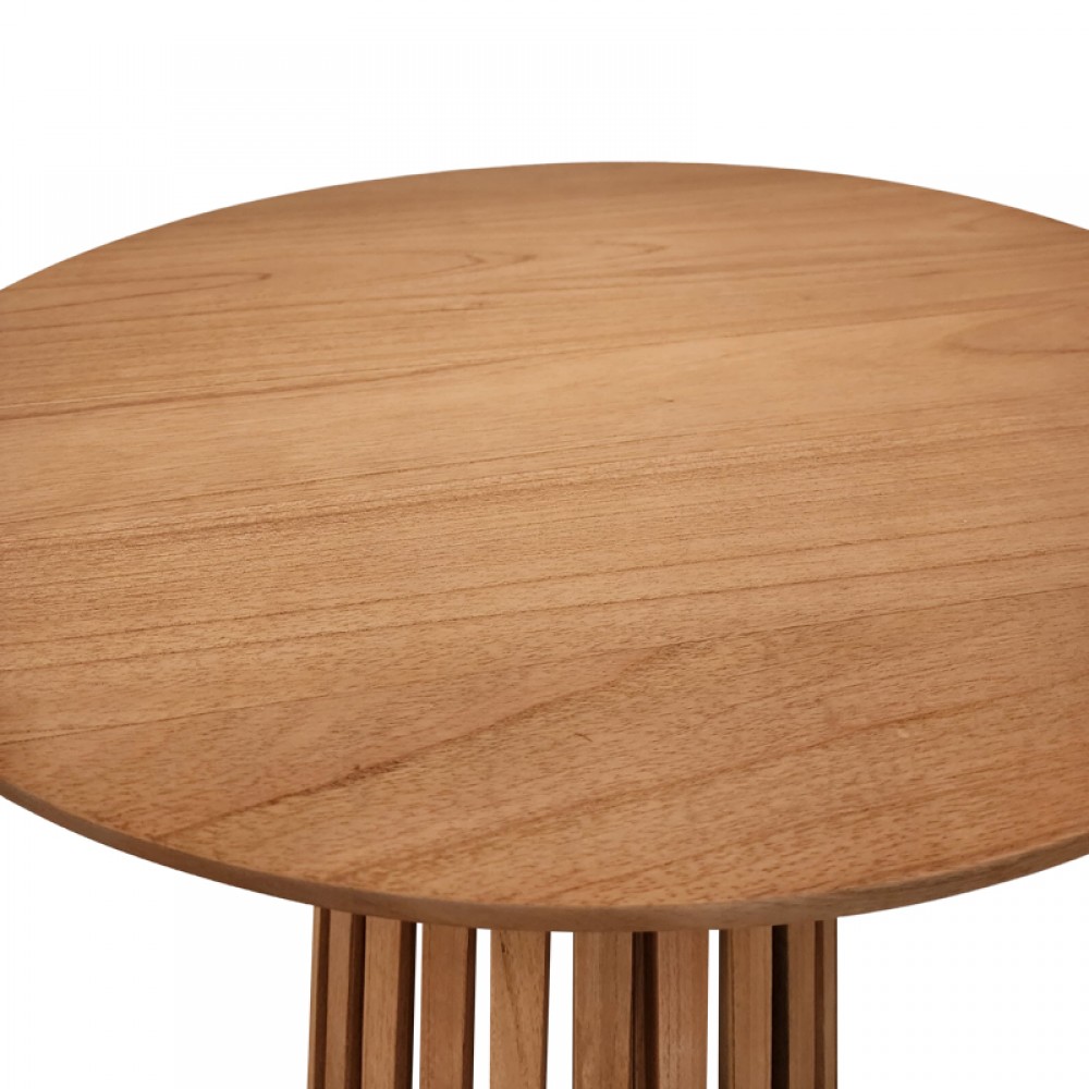 Τραπέζι Kenda I Pakoworld Mindi Ξύλο Σε Φυσική Απόχρωση Φ80X75Εκ