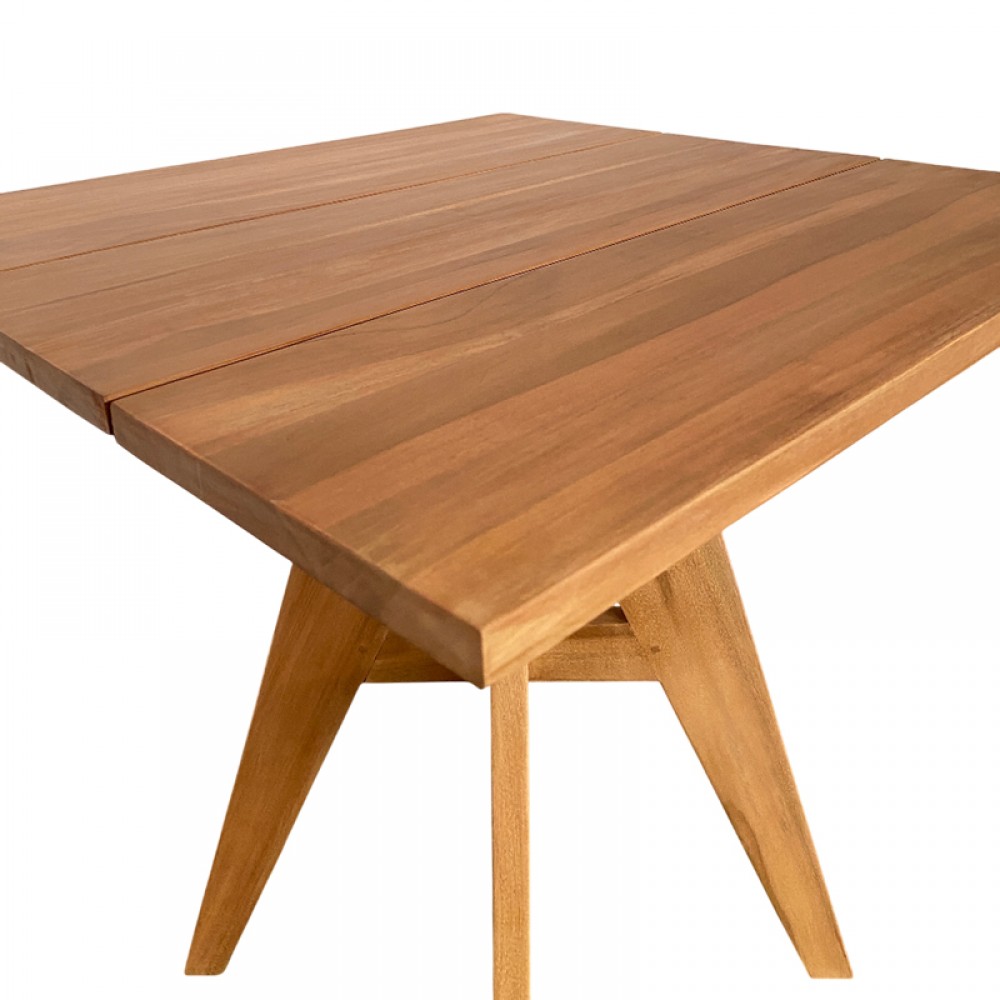 Τραπέζι Cadrada Pakoworld Teak Ξύλο Σε Φυσική Απόχρωση 70X70X76Εκ
