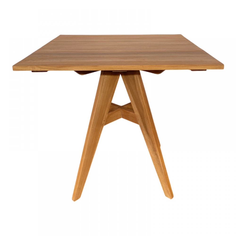 Τραπέζι Cadrada Pakoworld Teak Ξύλο Σε Φυσική Απόχρωση 80X80X76Εκ