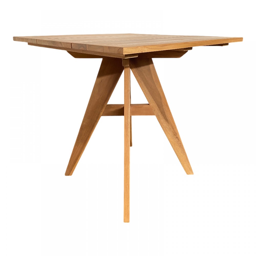 Τραπέζι Cadrada Pakoworld Teak Ξύλο Σε Φυσική Απόχρωση 80X80X76Εκ