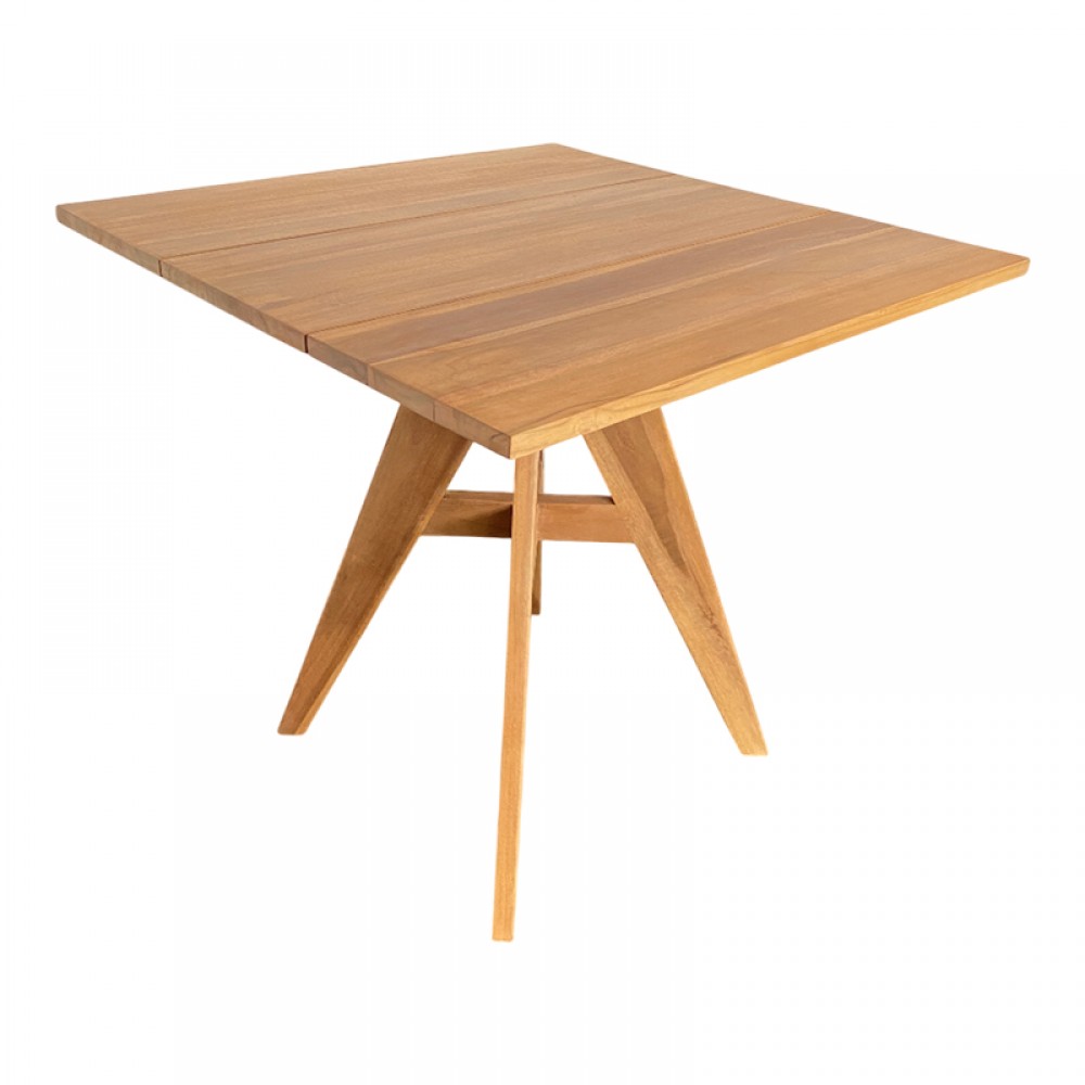 Τραπέζι Cadrada Pakoworld Teak Ξύλο Σε Φυσική Απόχρωση 80X80X76Εκ