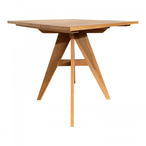 Τραπέζι Cadrada Pakoworld Teak Ξύλο Σε Φυσική Απόχρωση 80X80X76Εκ