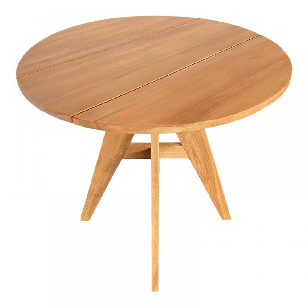 Τραπέζι Cadrada Pakoworld Teak Ξύλο Σε Φυσική Απόχρωση Φ80X76Εκ