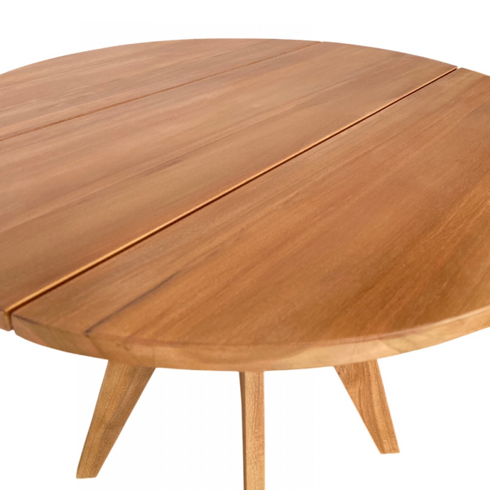 Τραπέζι Cadrada Pakoworld Teak Ξύλο Σε Φυσική Απόχρωση Φ80X76Εκ