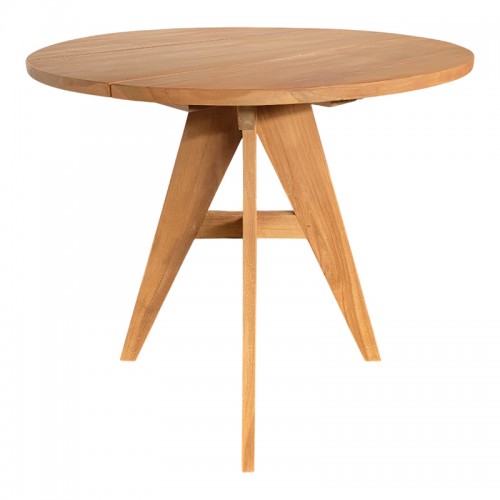 Τραπέζι Cadrada Pakoworld Teak Ξύλο Σε Φυσική Απόχρωση Φ80X76Εκ