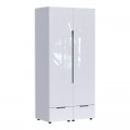 Ντουλάπα Δίφυλλη Afina Pakoworld Mdf Σε Λευκή Glossy Απόχρωση 100X57X213Εκ