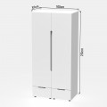 Ντουλάπα Δίφυλλη Afina Pakoworld Mdf Σε Λευκή Glossy Απόχρωση 100X57X213Εκ