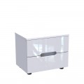 Κομοδίνο Afina Pakoworld Mdf Σε Λευκή Glossy Απόχρωση 50X35X41Εκ