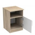 Κομοδίνο Galdi Pakoworld Σε Sonoma-Λευκή Απόχρωση 40X45X60Εκ