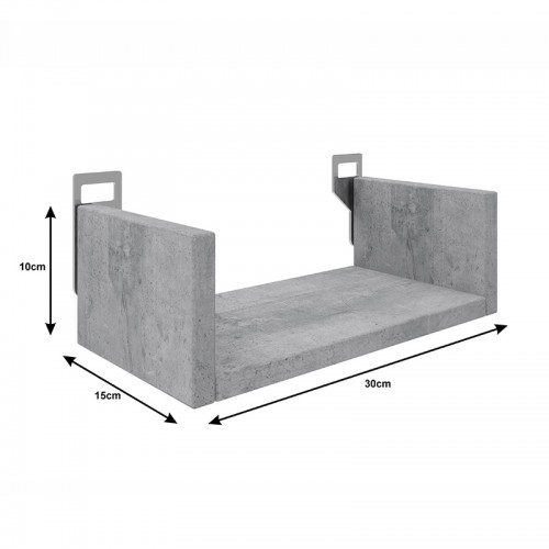 Ραφιέρα Τοίχου Derva Pakoworld Σε Cement Γκρι Απόχρωση 30X15X10Cm
