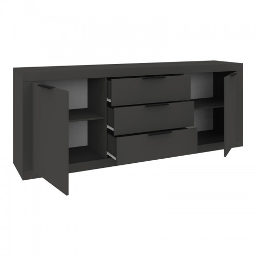 Μπουφές Doha Pakoworld Σε Ανθρακί Απόχρωση 210X45X80.5Εκ