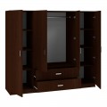 Ντουλάπα Τετράφυλλη Royal Pakoworld Με Συρτάρια Wenge 200X58X177Εκ