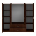 Ντουλάπα Τετράφυλλη Royal Pakoworld Με Συρτάρια Wenge 200X58X177Εκ