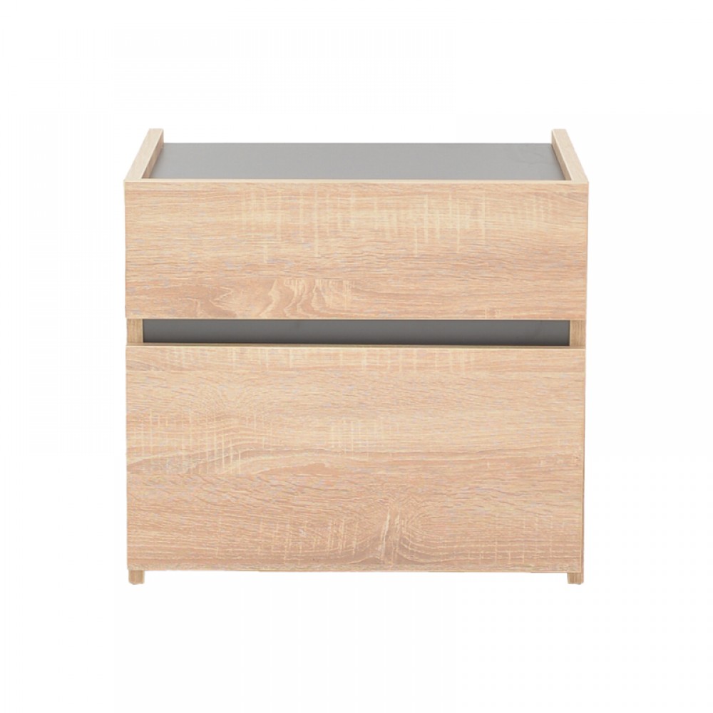 Κομοδίνο Comcie Pakoworld Σε Φυσικό Με Γκρι Απόχρωση 50X42X45.5Εκ