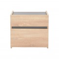 Κομοδίνο Comcie Pakoworld Σε Φυσικό Με Γκρι Απόχρωση 50X42X45.5Εκ