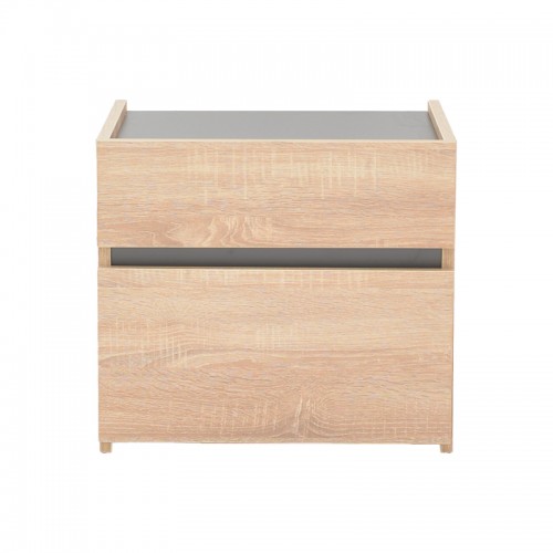 Κομοδίνο Comcie Pakoworld Σε Φυσικό Με Γκρι Απόχρωση 50X42X45.5Εκ