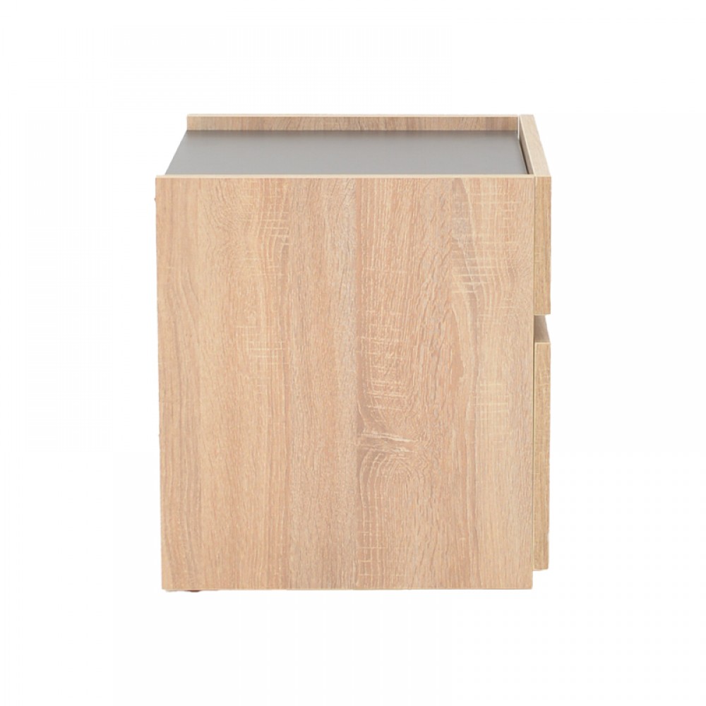 Κομοδίνο Comcie Pakoworld Σε Φυσικό Με Γκρι Απόχρωση 50X42X45.5Εκ