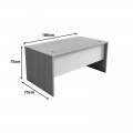 Γραφείο Εργασίας Armadi Pakoworld Sonoma-Λευκό 180X75X75Εκ