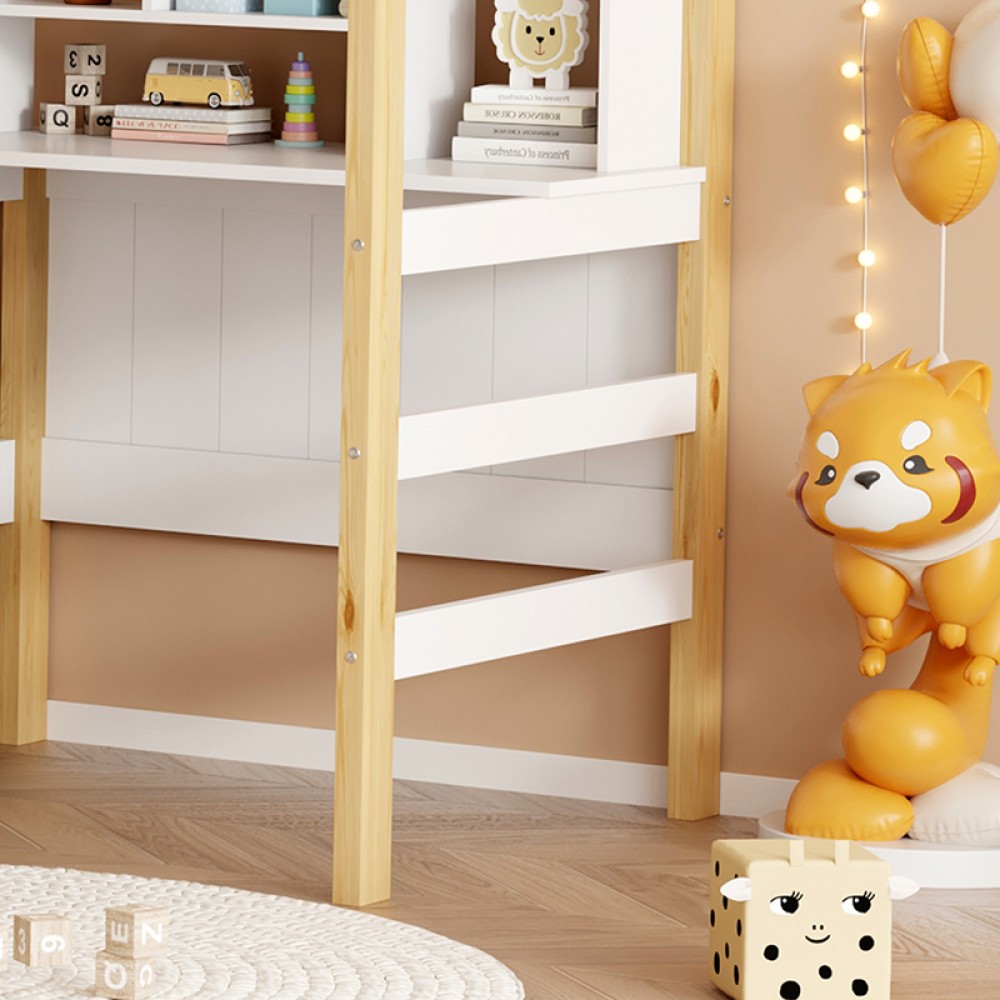 Παιδικό Κρεβάτι Bedria Pakoworld Τ. Montessori Ξύλο Σε Λευκή-Φυσική Απόχρωση 90X190Εκ