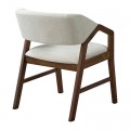 Πολυθρόνα Livia Pakoworld Rubberwood Σε Καρυδί-Εκρού Απόχρωση 47.5X54.5X78Εκ
