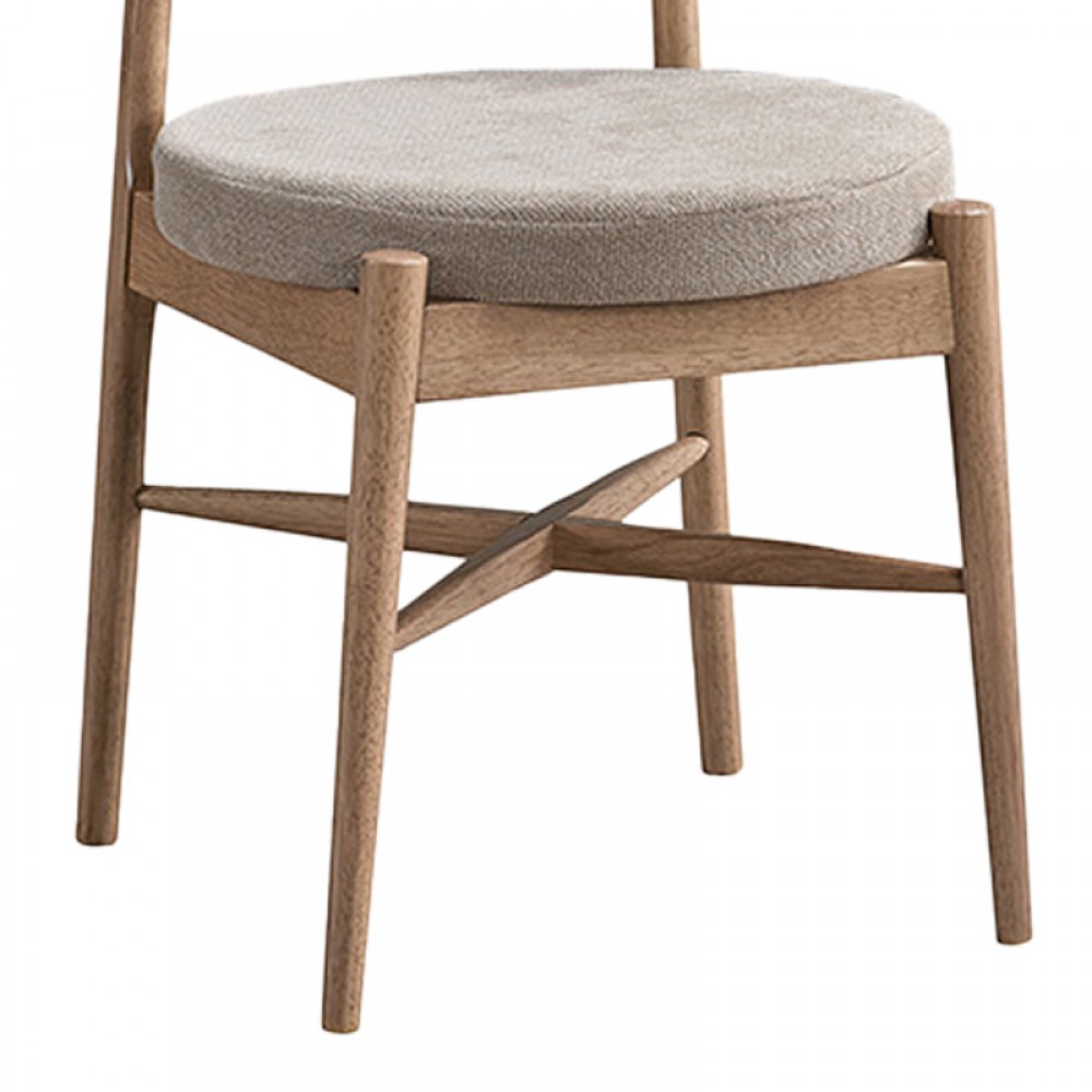 Καρέκλα Raudi Pakoworld Rubberwood Σε Φυσική-Μπεζ Απόχρωση 45.5X45.5X81Εκ