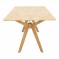 Τραπέζι Raffles Pakoworld Rubberwood Με Mdf Σε Φυσική Απόχρωση 150X90X76Εκ