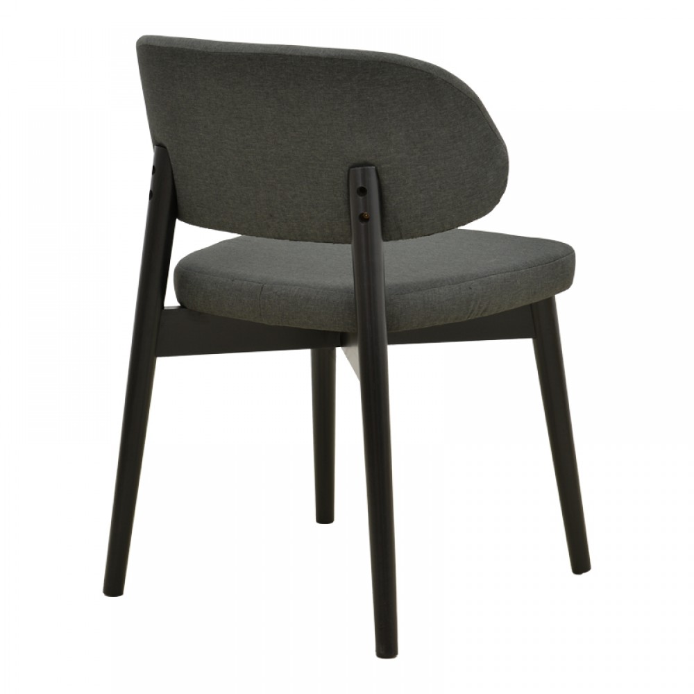 Καρέκλα Siena Pakoworld Ανθρακί Ύφασμα Και Rubberwood 48X50X81Εκ