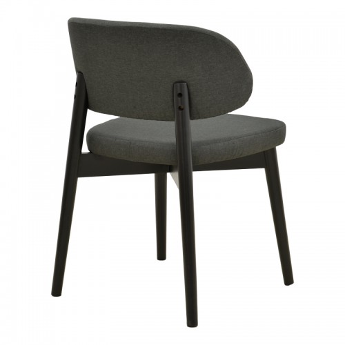Καρέκλα Siena Pakoworld Ανθρακί Ύφασμα Και Rubberwood 48X50X81Εκ