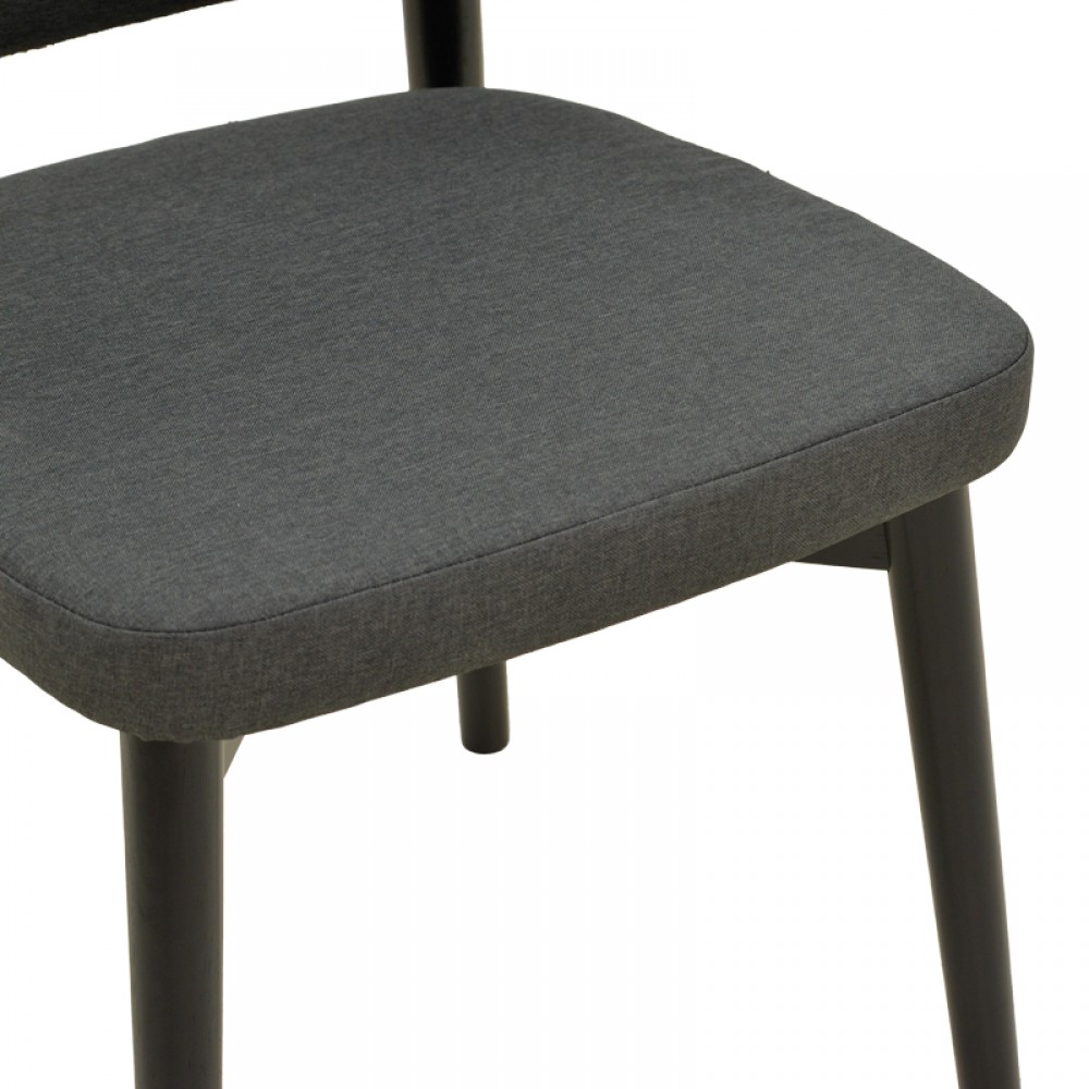 Καρέκλα Siena Pakoworld Ανθρακί Ύφασμα Και Rubberwood 48X50X81Εκ