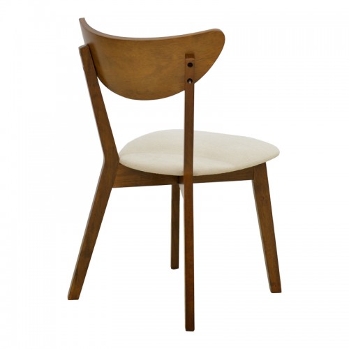 Καρέκλα Canon Pakoworld Καρυδί Rubberwood Εκρού Ύφασμα 43X52X83,5Εκ