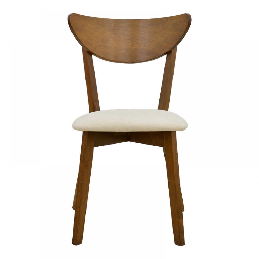 Καρέκλα Canon Pakoworld Καρυδί Rubberwood Εκρού Ύφασμα 43X52X83,5Εκ