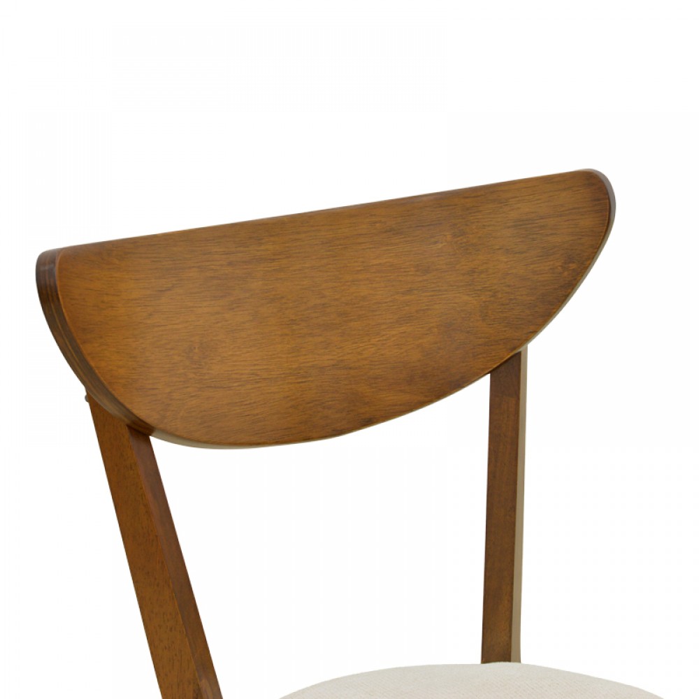 Καρέκλα Canon Pakoworld Καρυδί Rubberwood Εκρού Ύφασμα 43X52X83,5Εκ