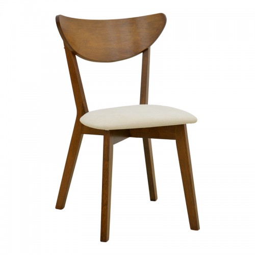 Καρέκλα Canon Pakoworld Καρυδί Rubberwood Εκρού Ύφασμα 43X52X83,5Εκ