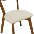 Καρέκλα Canon Pakoworld Καρυδί Rubberwood Εκρού Ύφασμα 43X52X83,5Εκ