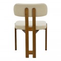 Καρέκλα Genoa Pakoworld Καρυδί Rubberwood Και Εκρού Ύφασμα 50X43X82Εκ