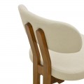 Καρέκλα Genoa Pakoworld Καρυδί Rubberwood Και Εκρού Ύφασμα 50X43X82Εκ