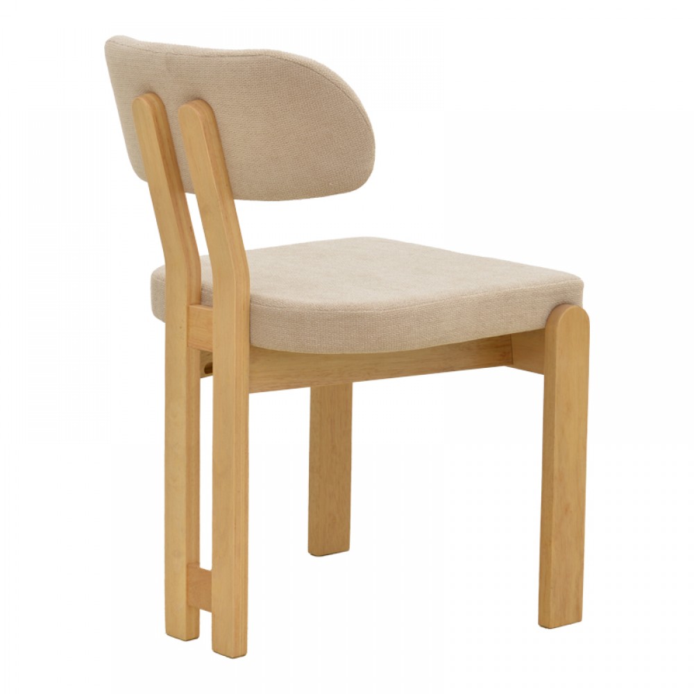 Καρέκλα Genoa Pakoworld Sonoma Rubberwood Και Μπεζ Ύφασμα 50X43X82Εκ