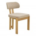 Καρέκλα Genoa Pakoworld Sonoma Rubberwood Και Μπεζ Ύφασμα 50X43X82Εκ