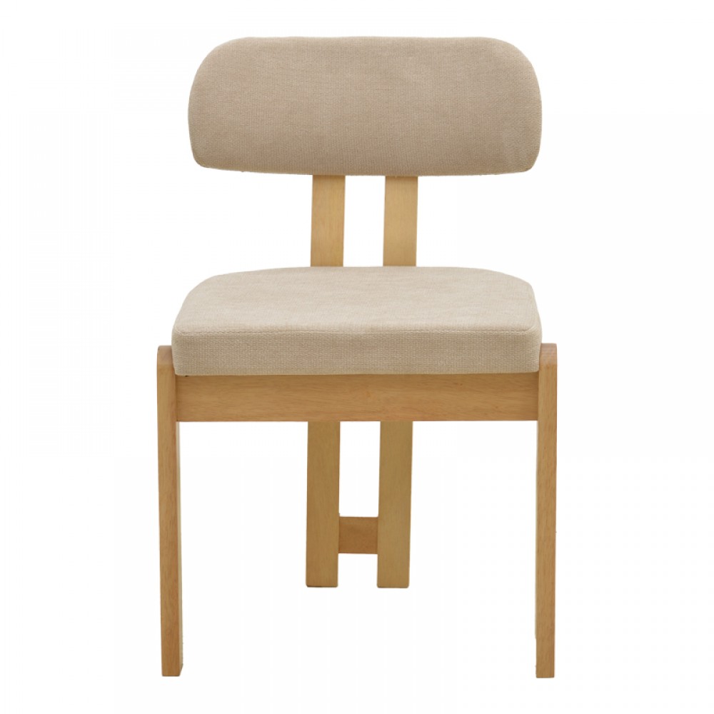 Καρέκλα Genoa Pakoworld Sonoma Rubberwood Και Μπεζ Ύφασμα 50X43X82Εκ