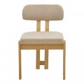 Καρέκλα Genoa Pakoworld Sonoma Rubberwood Και Μπεζ Ύφασμα 50X43X82Εκ